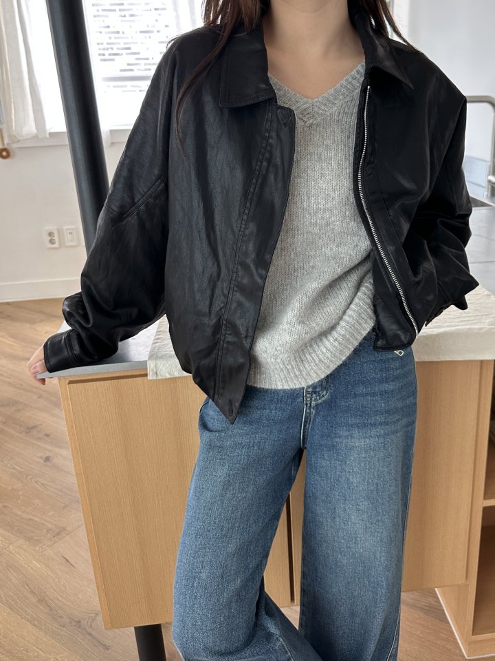 There By - Korean Women Fashion - #vintagekidsstyle - Urban Leather Jacket