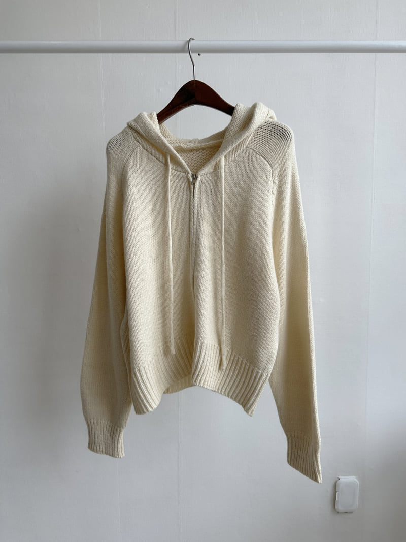 There By - Korean Women Fashion - #womensfashion - Bony Hood Knit Zip-up - 8