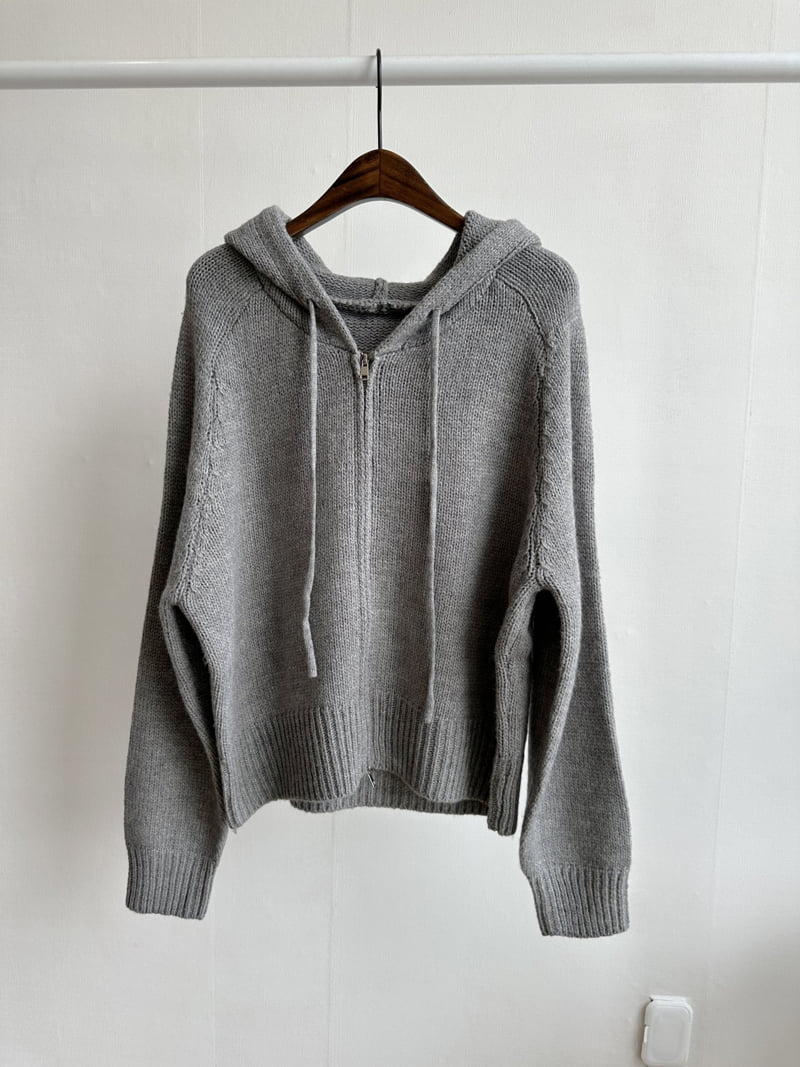 There By - Korean Women Fashion - #womensfashion - Bony Hood Knit Zip-up - 9