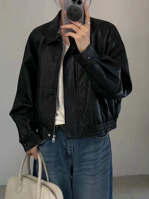 There By - Korean Women Fashion - #momslook - Mull Leather Jacket - 4