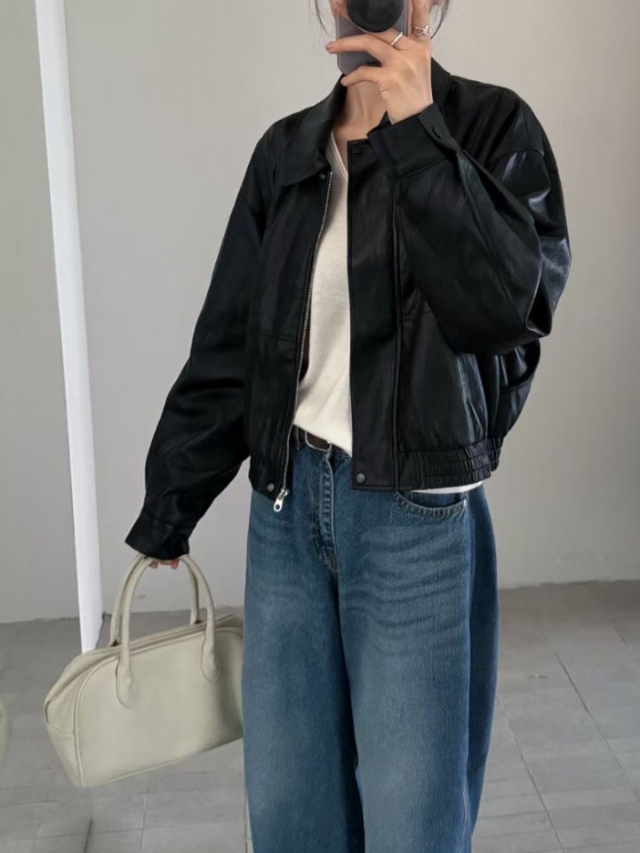 There By - Korean Women Fashion - #womensfashion - Mull Leather Jacket - 8