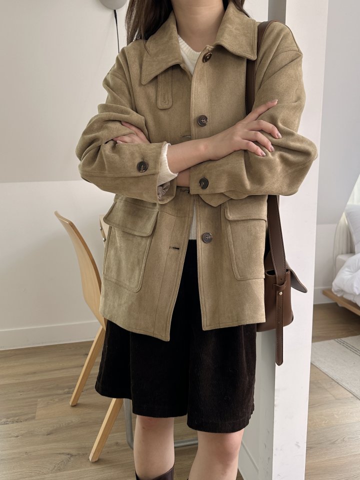 There By - Korean Women Fashion - #momslook - Mild Suede Jacket - 4
