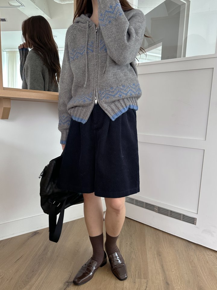 There By - Korean Women Fashion - #momslook - Wished Hood Knit Zip-up - 4