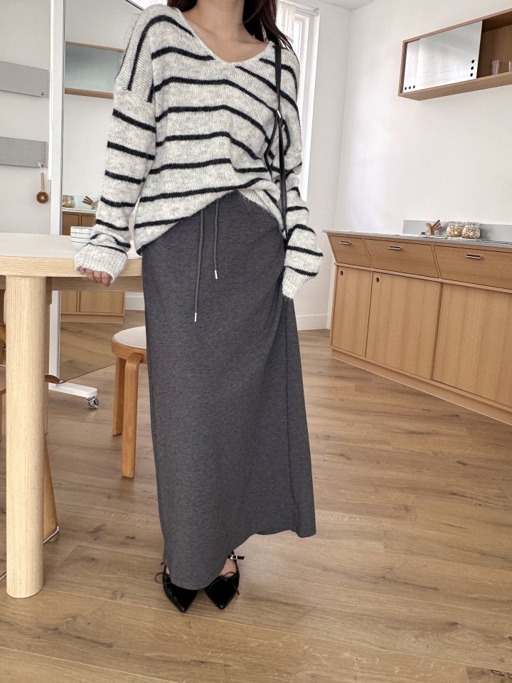 There By - Korean Women Fashion - #womensfashion - There V-neck Stripe Knit Pullover - 5