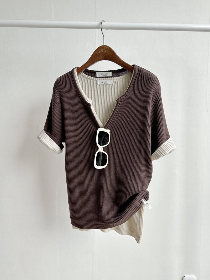 There By - Korean Women Fashion - #womensfashion - Ribbed Short Sleeved Knit Top - 11