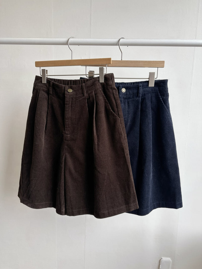 There By - Korean Women Fashion - #womensfashion - Corduroy Half Pants - 10