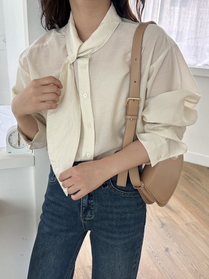 There By - Korean Women Fashion - #womensfashion - Tie Blouse - 3