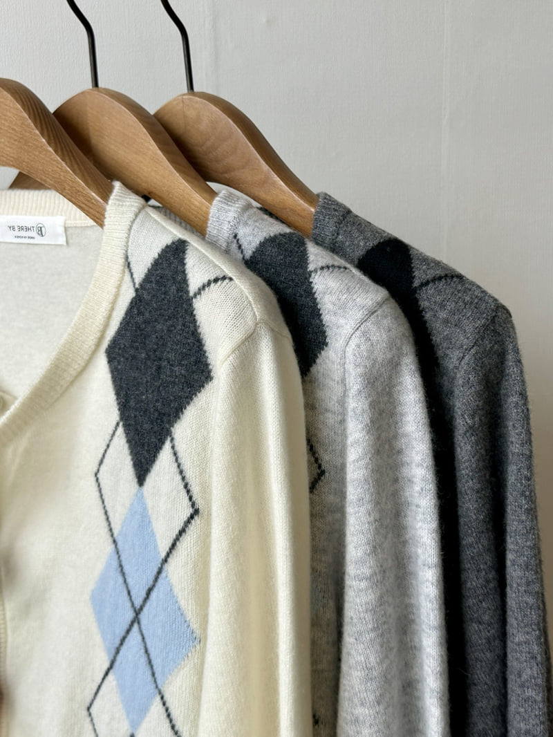 There By - Korean Women Fashion - #womensfashion - Wool Argyle Cardigan - 12