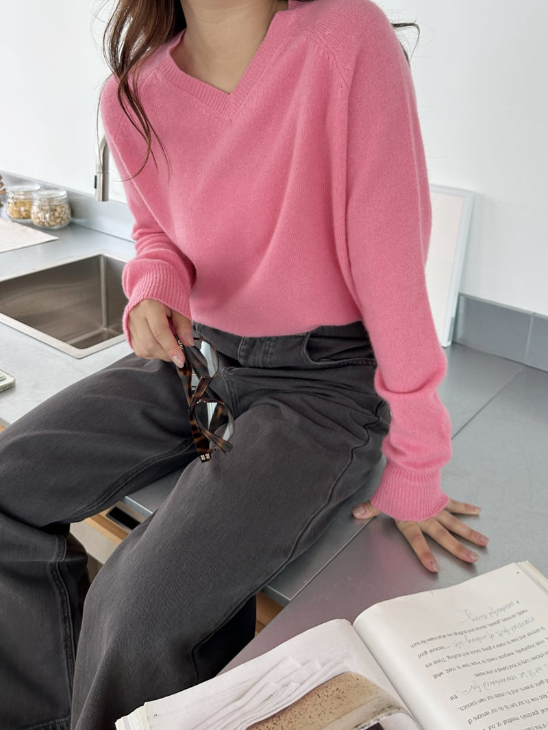 There By - Korean Women Fashion - #womensfashion - V-neck Wool Knit Pullover - 9