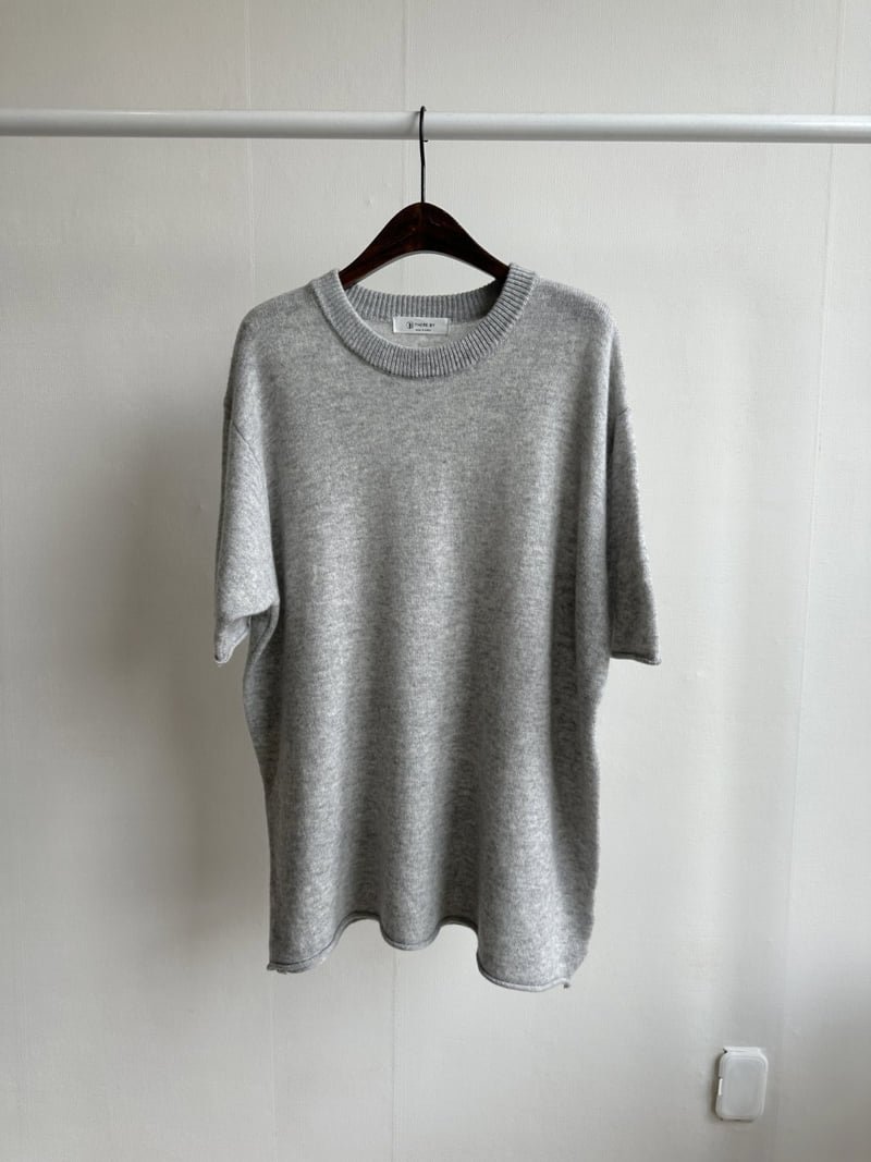 There By - Korean Women Fashion - #momslook - Moss Wool Short Sleeve Knit - 4