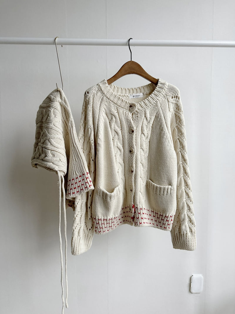 There By - Korean Women Fashion - #womensfashion - Knit Balaclava Cardigan Set - 10