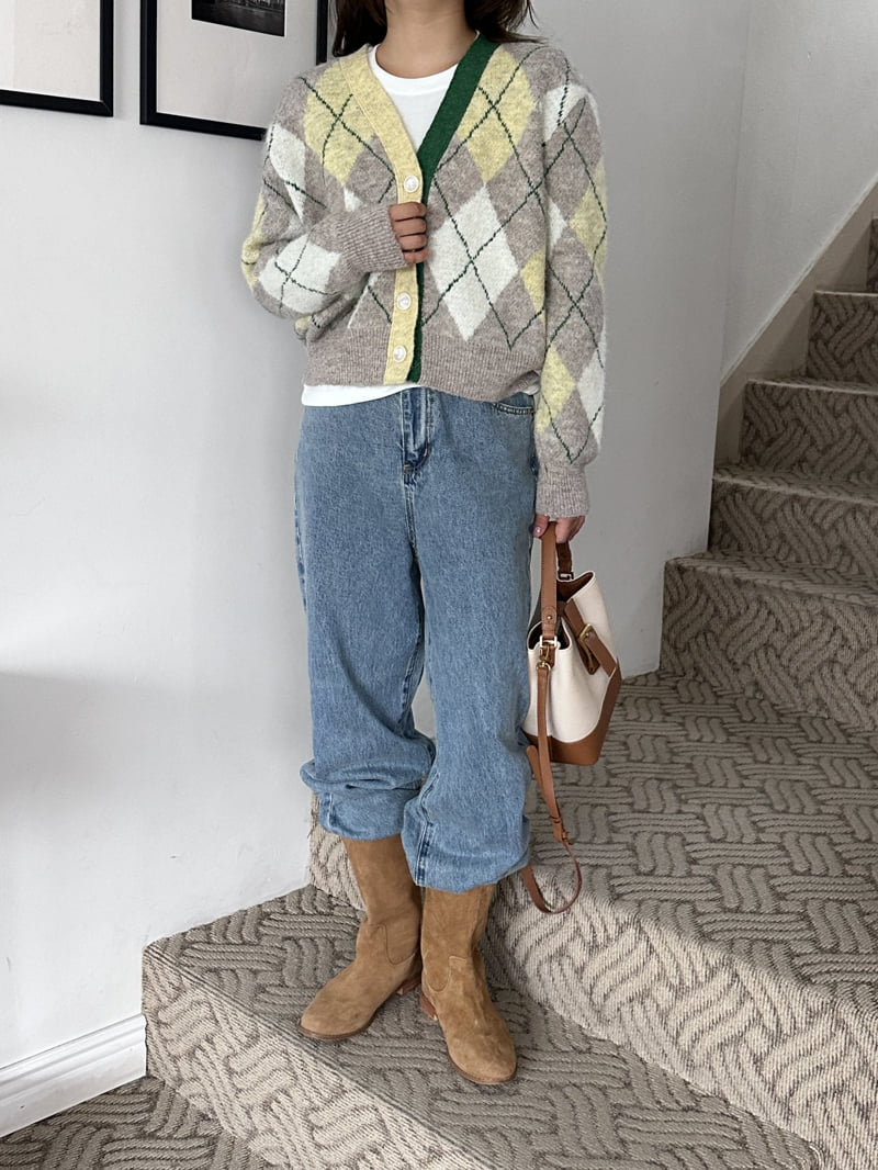 There By - Korean Women Fashion - #womensfashion - Momo Argyle Cardigan