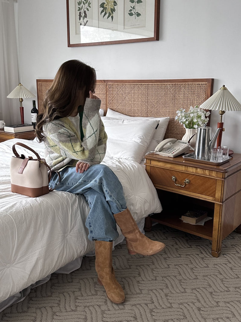 There By - Korean Women Fashion - #womensfashion - Momo Argyle Cardigan - 3