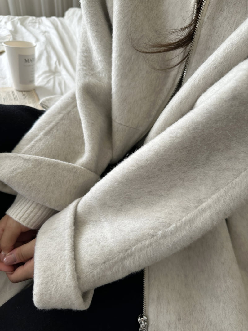 There By - Korean Women Fashion - #womensfashion - Weave Hood Handmade Coat - 3