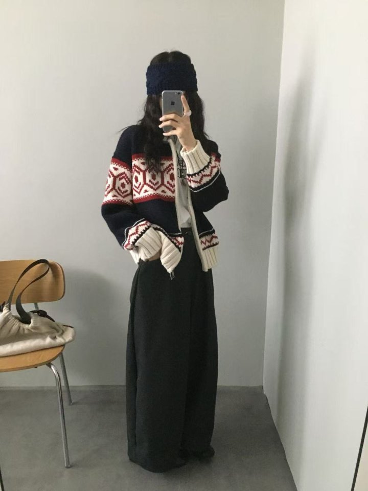 Theres - Korean Women Fashion - #momslook - Knit Zip-Up - 5