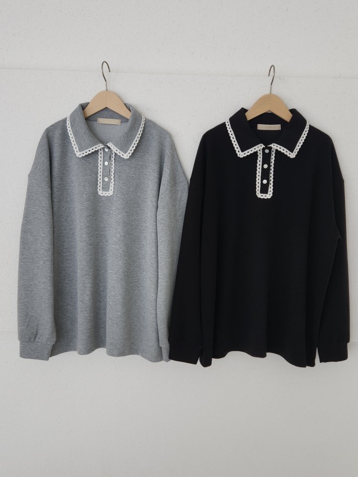 Theres - Korean Women Fashion - #momslook - Lace Collar Knit - 8