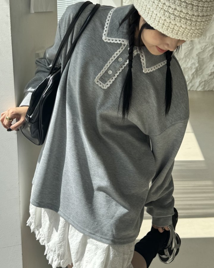 Theres - Korean Women Fashion - #thelittlethings - Lace Collar Knit - 7
