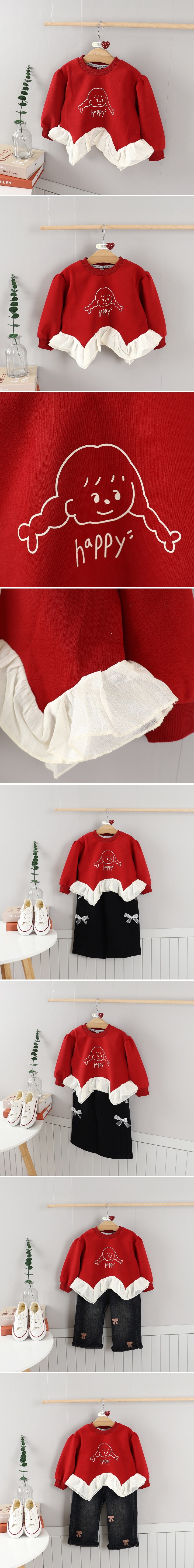 Tony - Korean Children Fashion - #childofig - Frill Sweatshirt