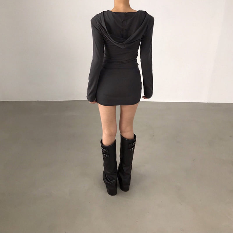 Twomoon - Korean Women Fashion - #womensfashion - Crow Hood One-piece - 4