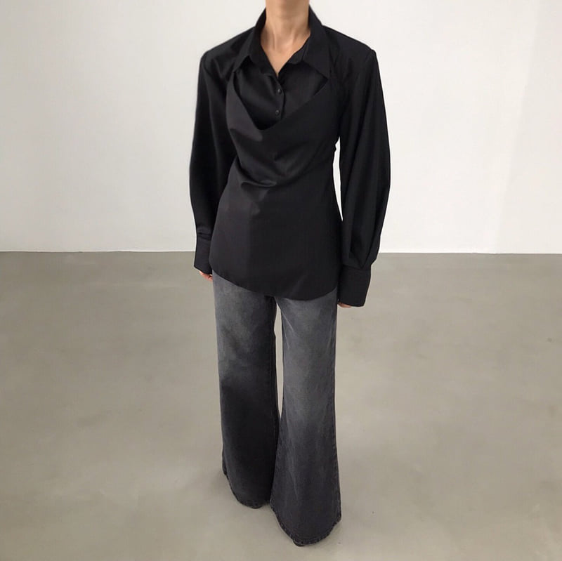 Twomoon - Korean Women Fashion - #momslook - Camil Halter Shirt One-piece Top