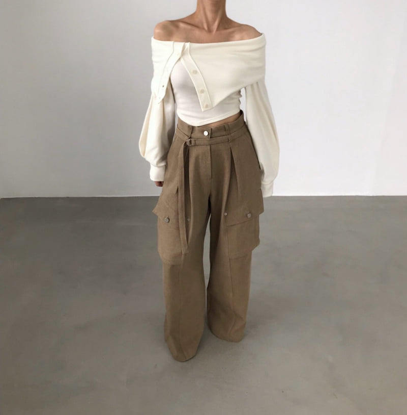 Twomoon - Korean Women Fashion - #momslook - Caramel Pocket Pants - 9