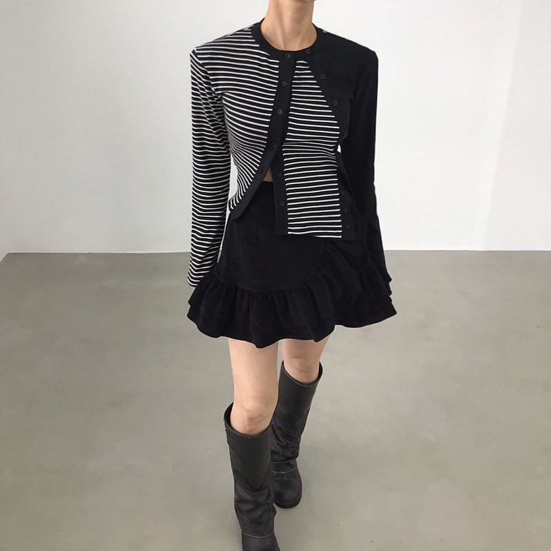 Twomoon - Korean Women Fashion - #momslook - Two Some Button Top - 2