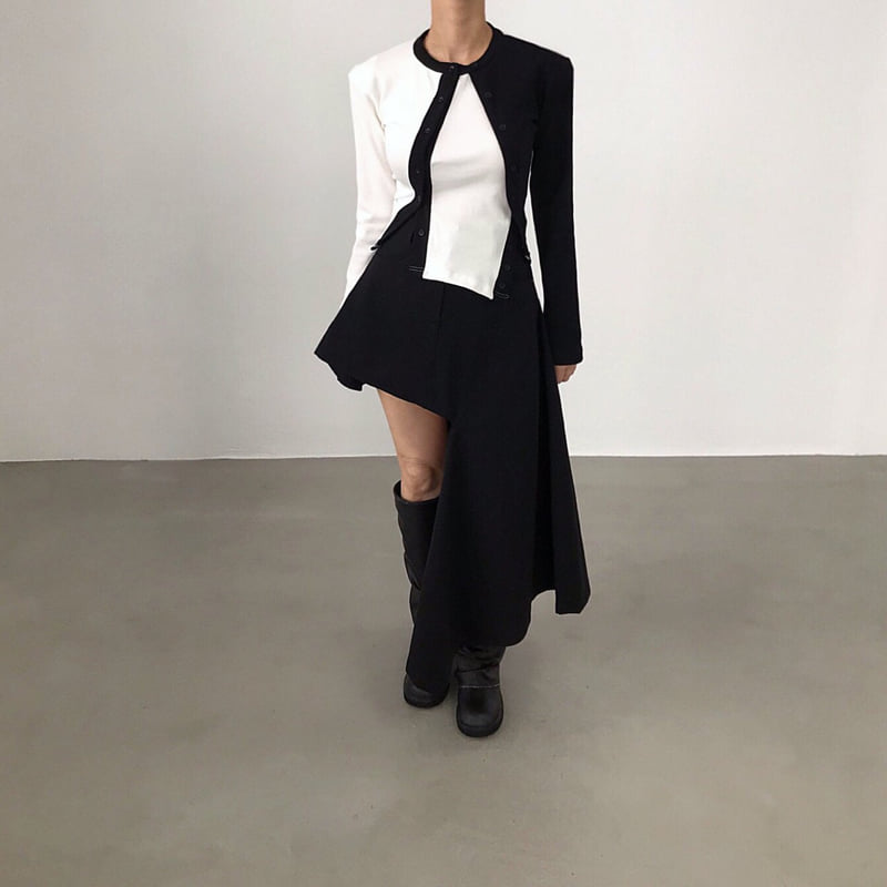 Twomoon - Korean Women Fashion - #momslook - Two Some Button Top - 8