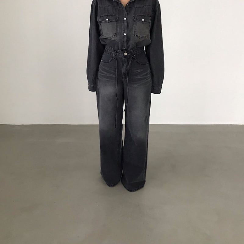 Twomoon - Korean Women Fashion - #momslook - Dia Denim Pants - 2