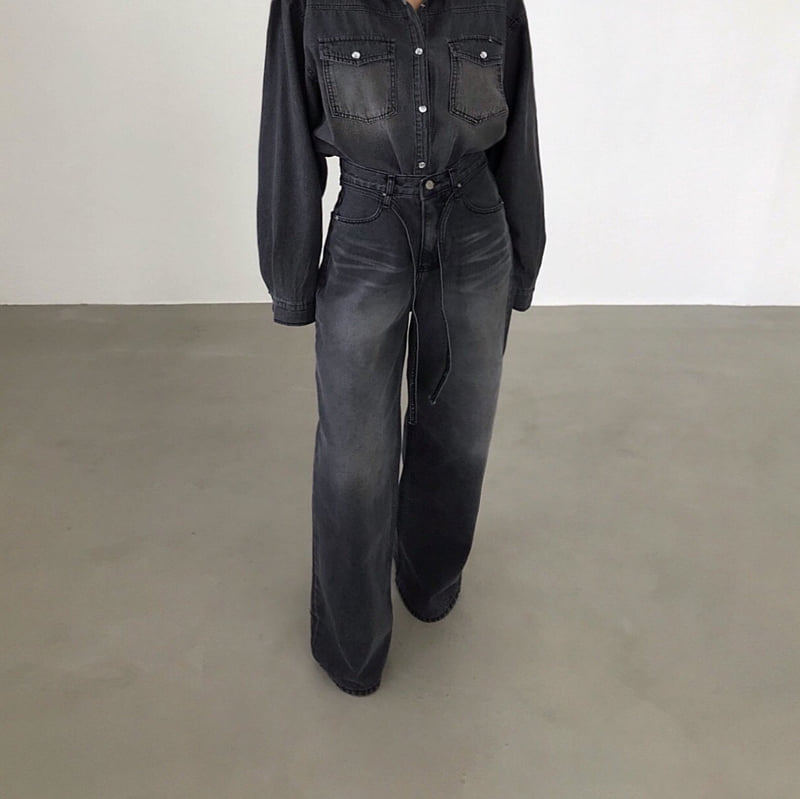 Twomoon - Korean Women Fashion - #womensfashion - Dia Denim Pants - 4