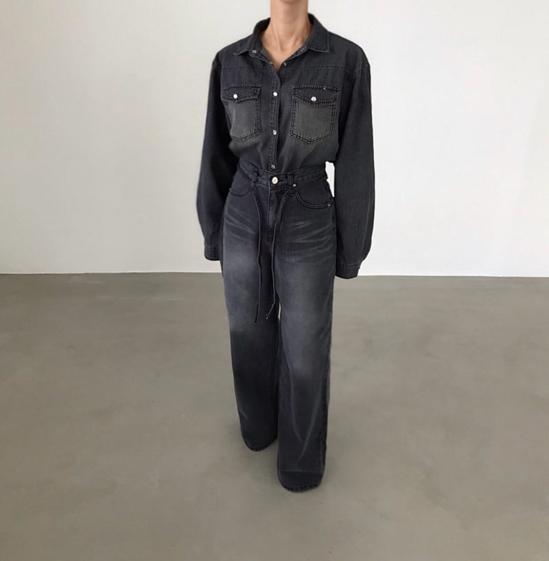 Twomoon - Korean Women Fashion - #momslook - Dia Denim Pants - 5