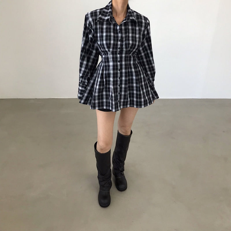 Twomoon - Korean Women Fashion - #momslook - Draw String Long Shirt - 12