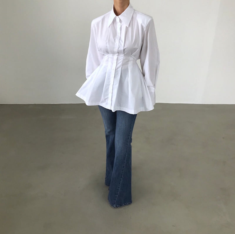 Twomoon - Korean Women Fashion - #momslook - Draw String Long Shirt - 6