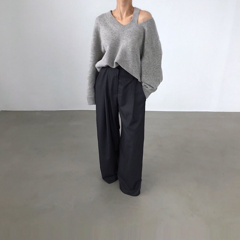 Twomoon - Korean Women Fashion - #thatsdarling - Double V Knit - 7
