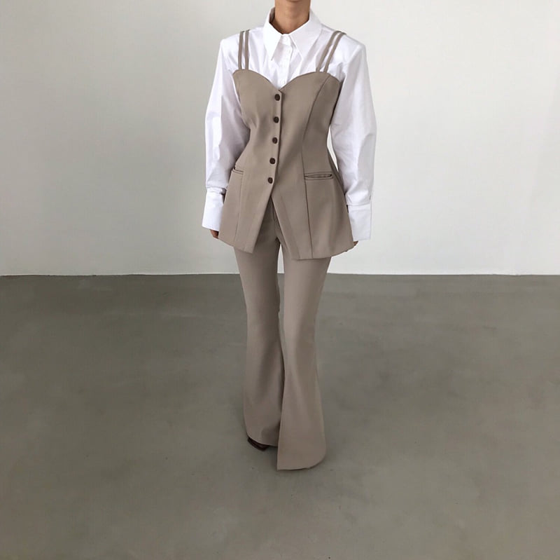 Twomoon - Korean Women Fashion - #vintagekidsstyle - Pasta Shirt Vest - 6