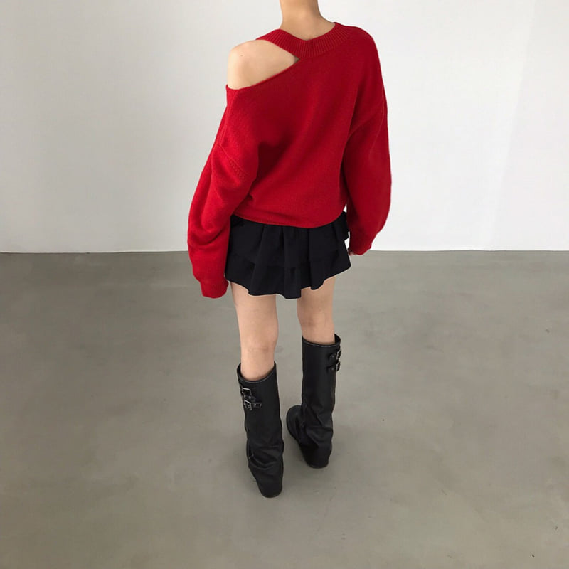 Twomoon - Korean Women Fashion - #vintagekidsstyle - Double V Knit - 2