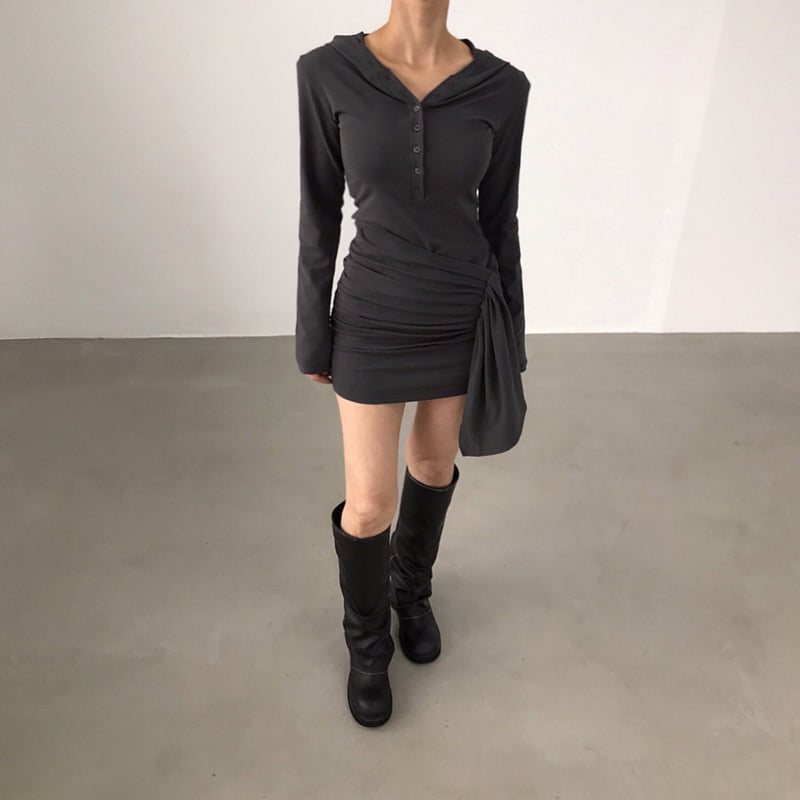 Twomoon - Korean Women Fashion - #womensfashion - Crow Hood One-piece - 3