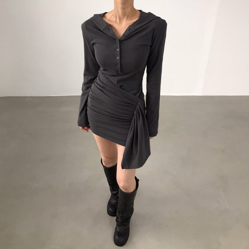 Twomoon - Korean Women Fashion - #womensfashion - Crow Hood One-piece - 5