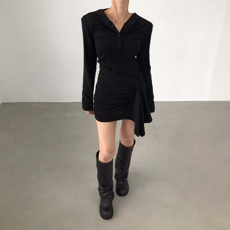 Twomoon - Korean Women Fashion - #womensfashion - Crow Hood One-piece - 7