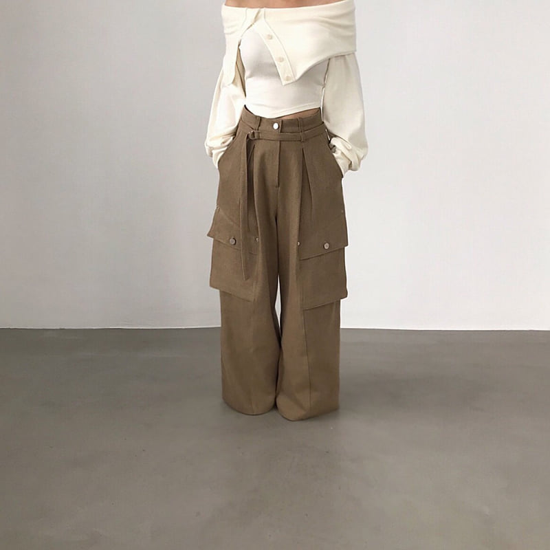 Twomoon - Korean Women Fashion - #womensfashion - Caramel Pocket Pants - 6