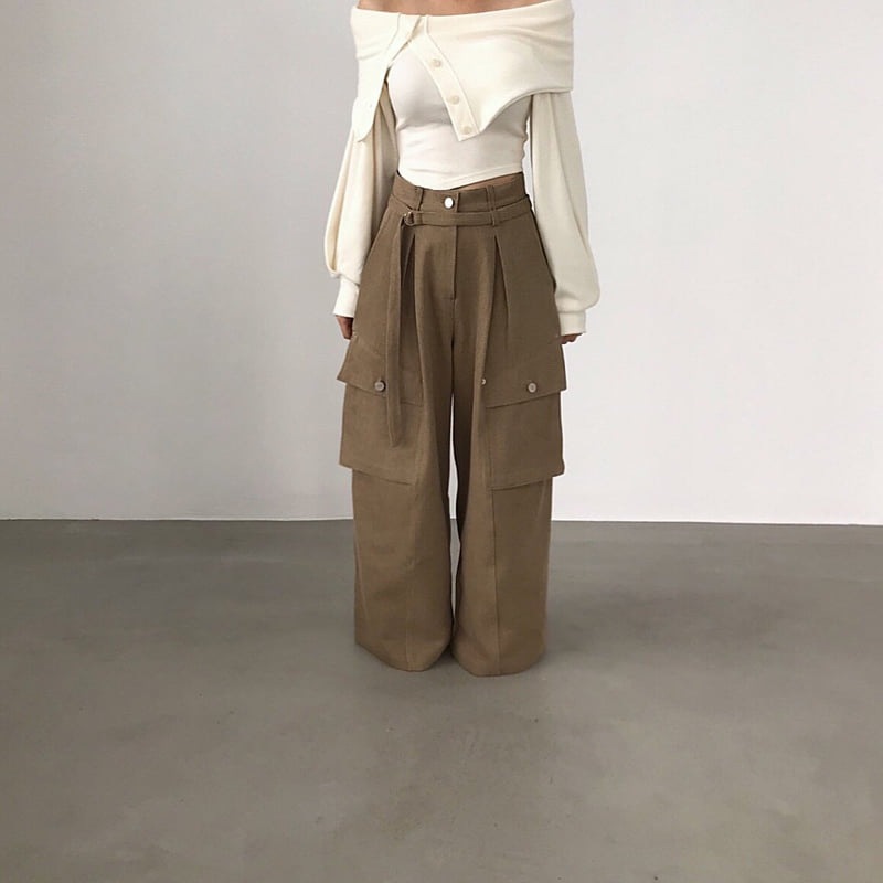 Twomoon - Korean Women Fashion - #womensfashion - Caramel Pocket Pants - 8