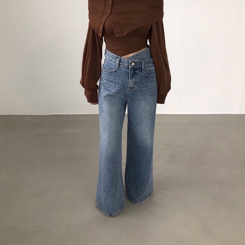Twomoon - Korean Women Fashion - #momslook - Glam Denim Pants - 4