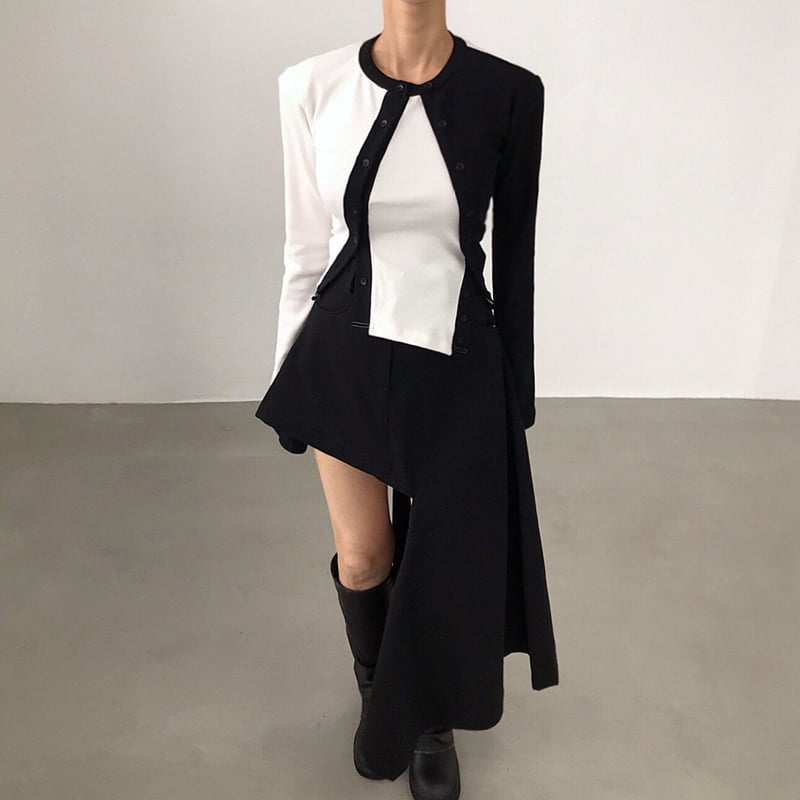 Twomoon - Korean Women Fashion - #womensfashion - Two Some Button Top - 9