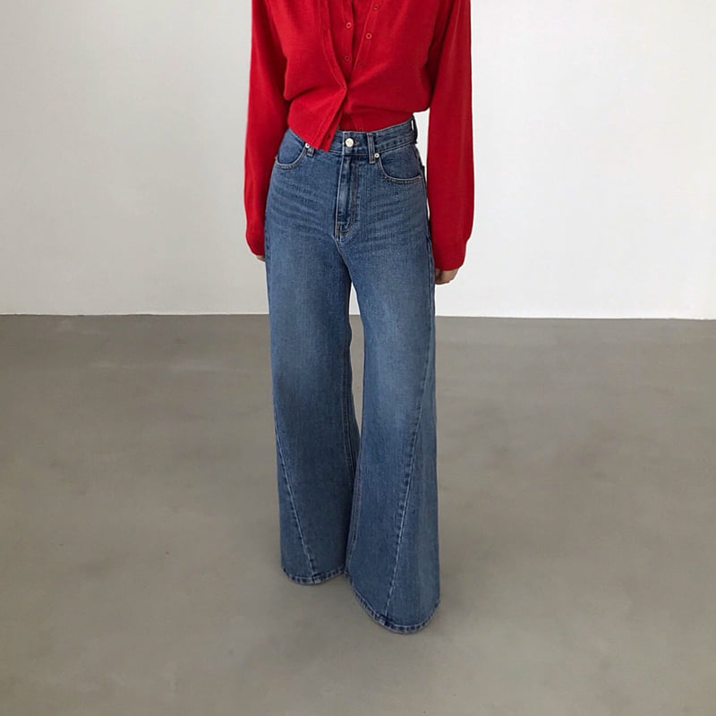 Twomoon - Korean Women Fashion - #womensfashion - Angle Wide Denim Pants - 5