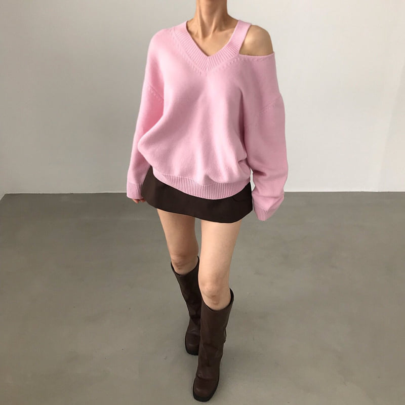 Twomoon - Korean Women Fashion - #womensfashion - Double V Knit - 12