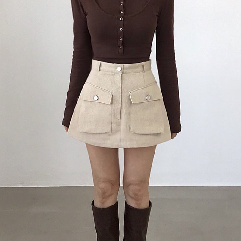 Twomoon - Korean Women Fashion - #womensfashion - Lemer Pocket Skirt - 8