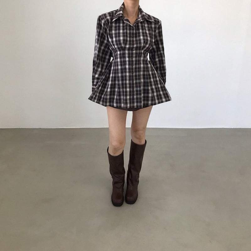 Twomoon - Korean Women Fashion - #womensfashion - Draw String Long Shirt - 5