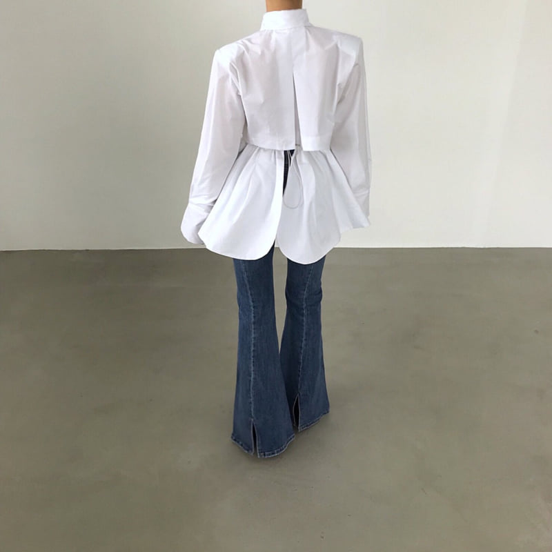 Twomoon - Korean Women Fashion - #womensfashion - Draw String Long Shirt - 7