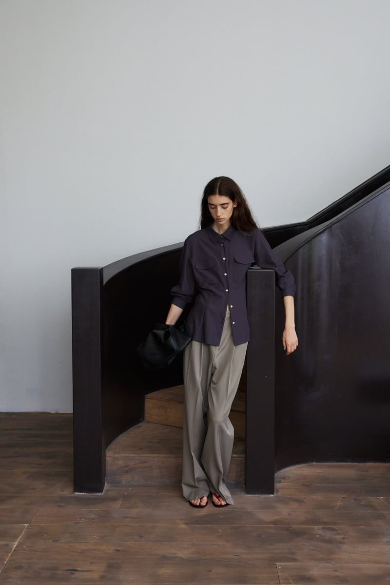 Understanding - Korean Women Fashion - #momslook - Pocket Line Shirt - 3