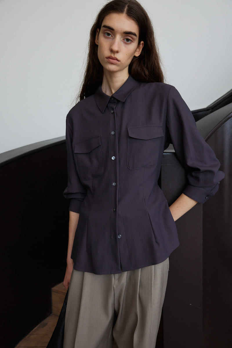 Understanding - Korean Women Fashion - #momslook - Pocket Line Shirt - 5