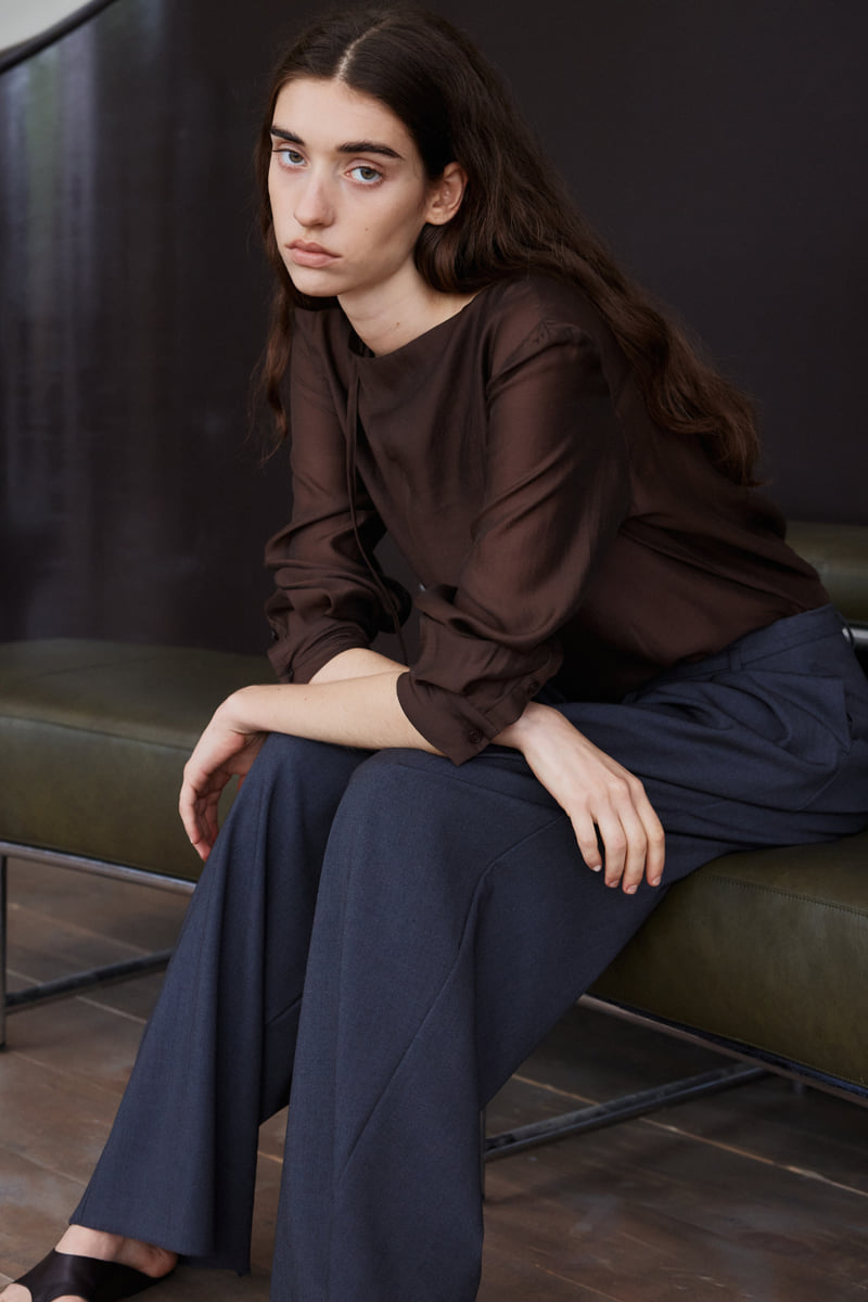 Understanding - Korean Women Fashion - #momslook - Tie Open Blouse - 2